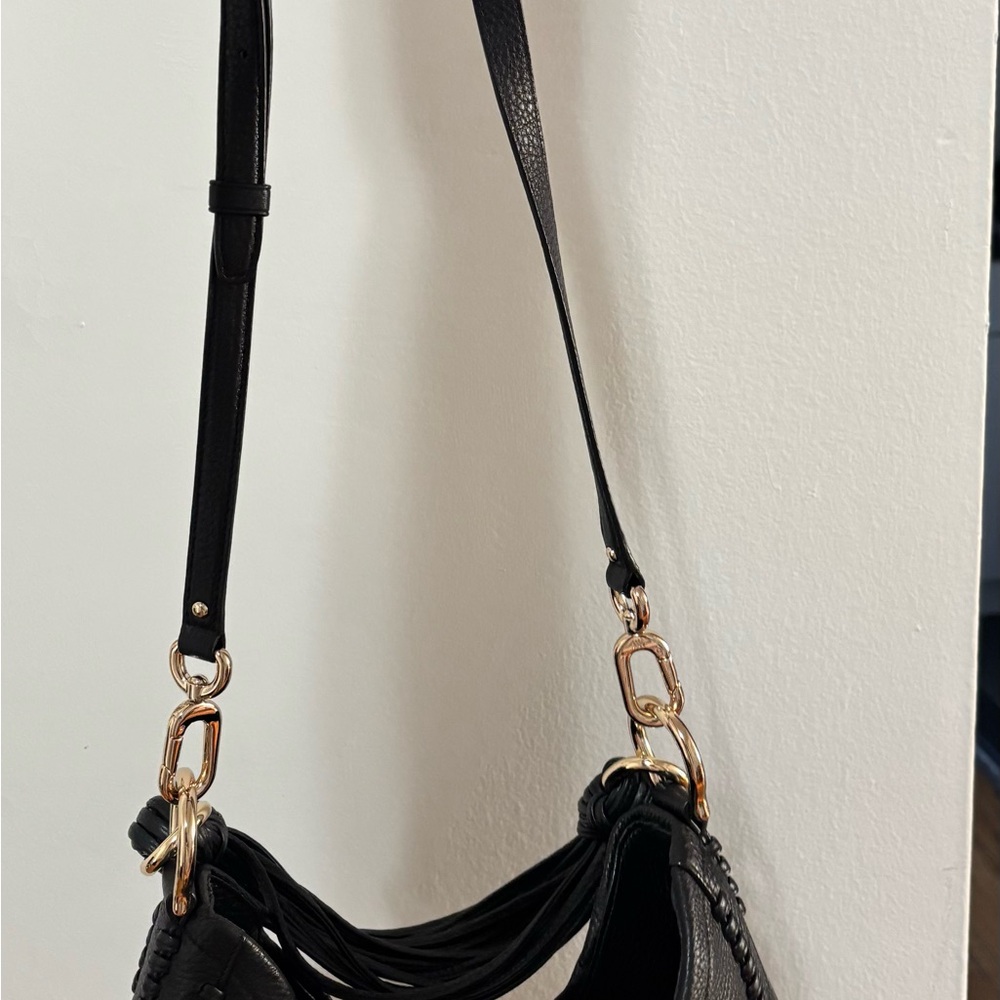 New Stuart Weitzman Black Leather Women's Shoulder Bag. - Picture 4 of 8